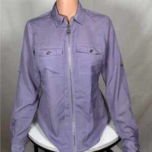 Michael Kors Lavender Zip-Up Blouse